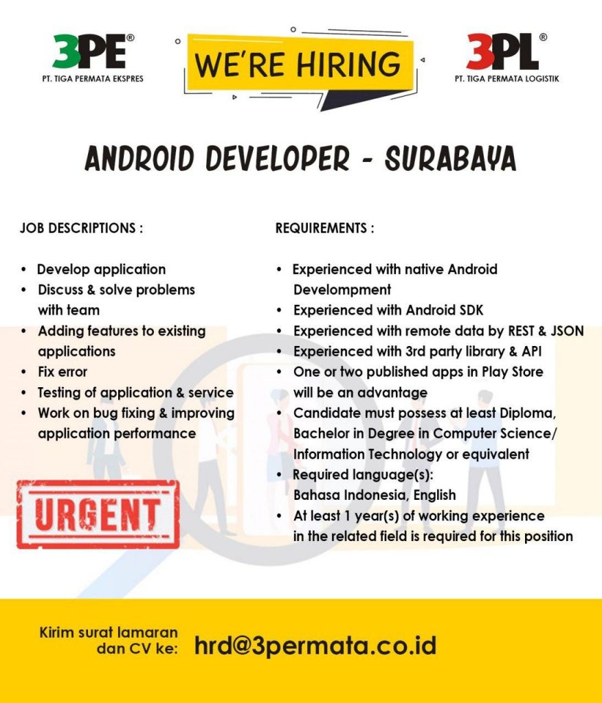 Loker Surabaya Android Developer 3PL